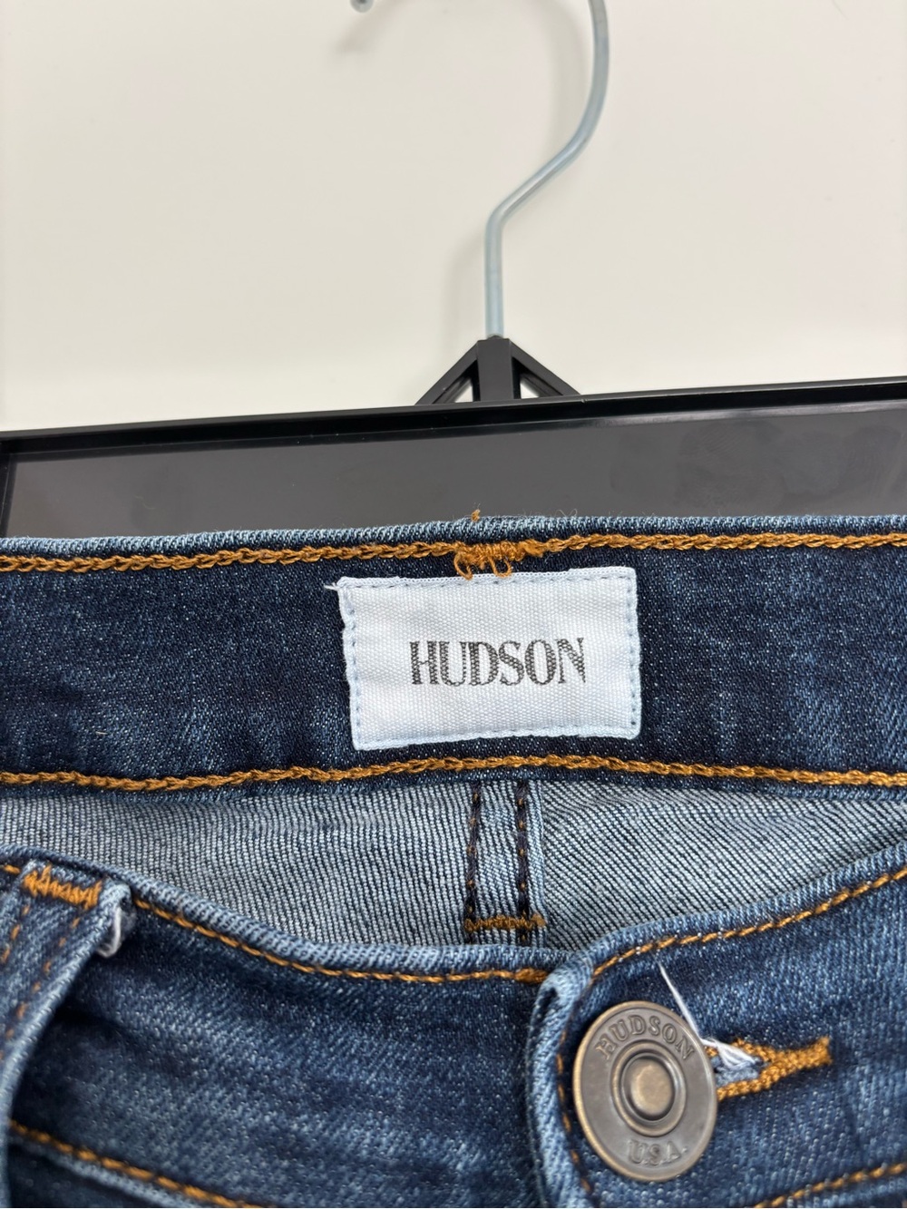 Hudson Dark Blue Jeans with Tan Stitching - Picture 2 of 4